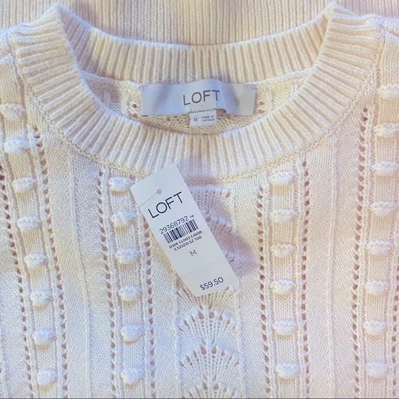 Loft bobble crop sweater in cream white - Picture 4 of 6